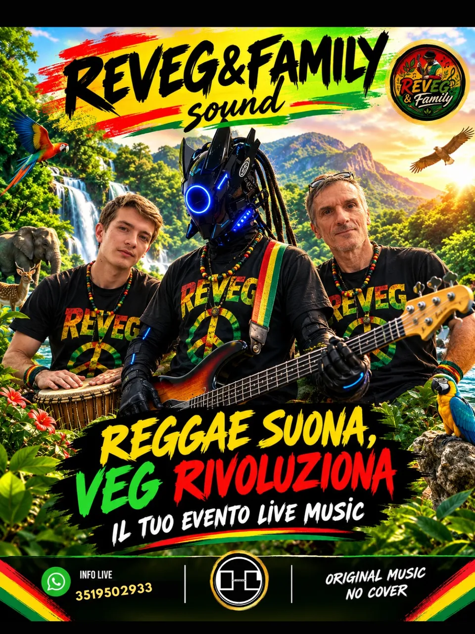 Locandina dello spettacolo “Reggae suona, Veg rivoluziona”